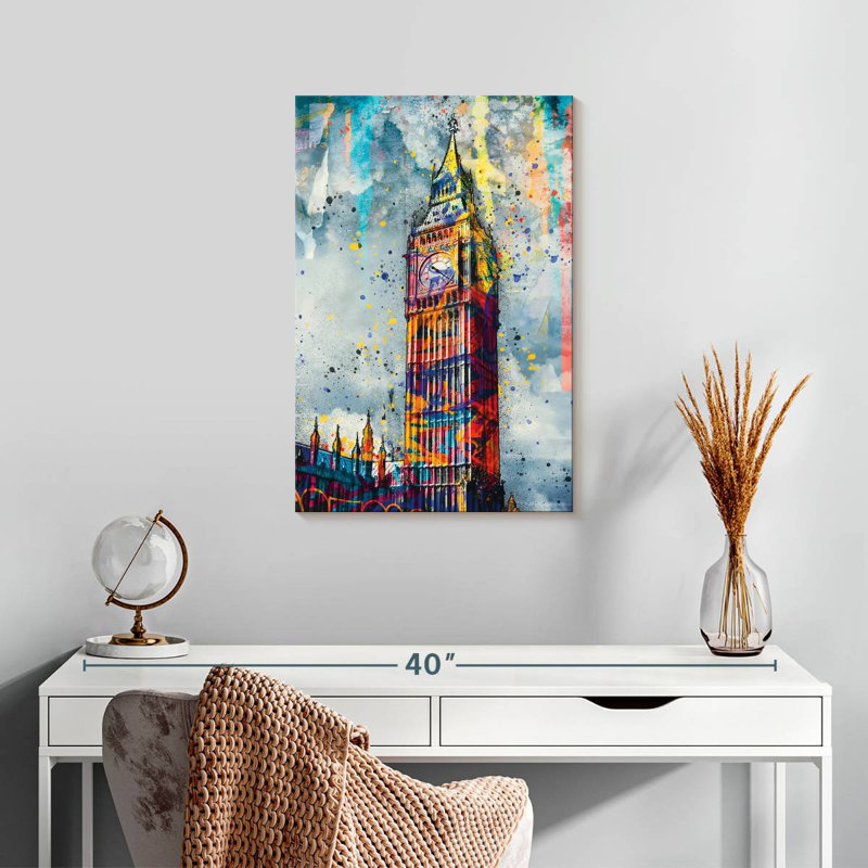 Aime Big Ben Paint Splash, H 24 po x l 16 po