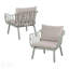 Ensemble de fauteuils club d'extérieur Huron PP, résistant aux intempéries avec coussins beiges, conception moderne pour l'intérieur et l'extérieur-67637537