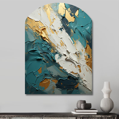 Llanas Serenity Sunset In Teal I - Abstract Shapes Arch Shape Assymterical Wall Art