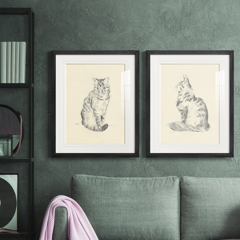 «House Cat I», reproduction encadrée de qualité supérieure - prête à être accrochée