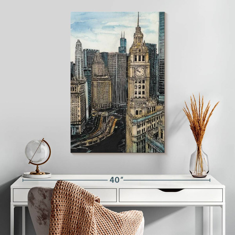 Sireci US Cityscape - Chicago, 30" H x 20" W