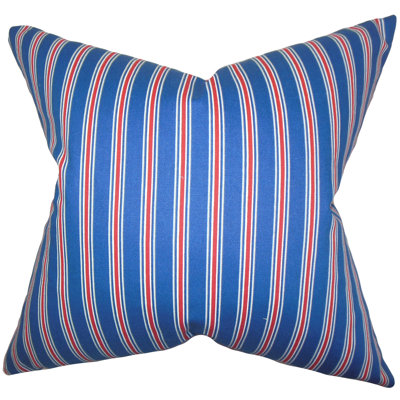 Striped Cotton Reversible Throw Pillow