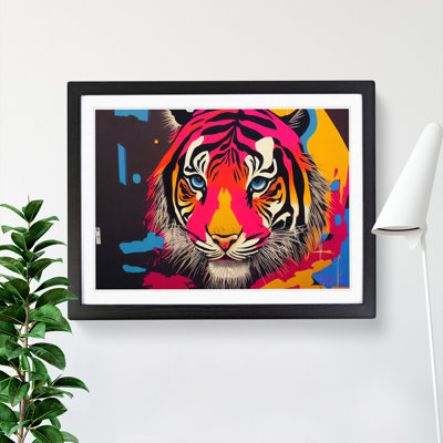 Colourful Tiger Art Abstract - Single Picture Frame Print