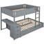 Lit superposé gris avec rangement et bureau, lit gigogne simple - Options d'optimisation de l'espace,