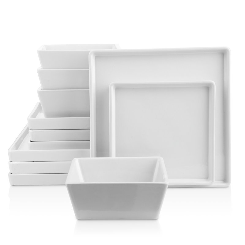Stone Lain Grace 12-Piece Dinnerware Set Stoneware, White