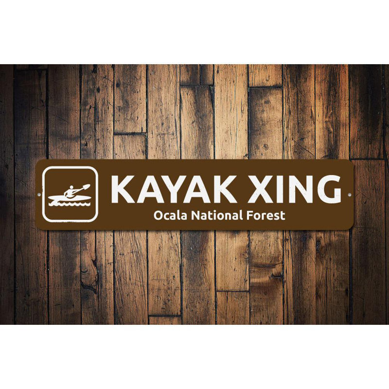 Plaque en aluminium Kayak Crossing, H 4 po x l 18 po x P 0,04 po