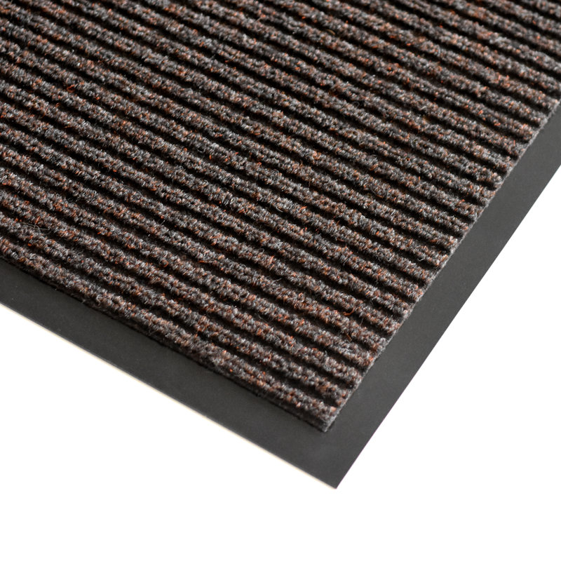 Alem Non-Slip Striped Indoor Doormat, Rectangle 2' x 3', Chocolate