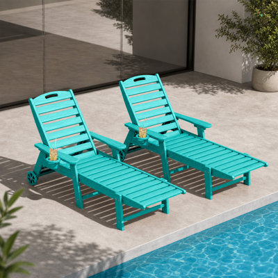  Ensemble de chaises longues de piscine avec chaises longues