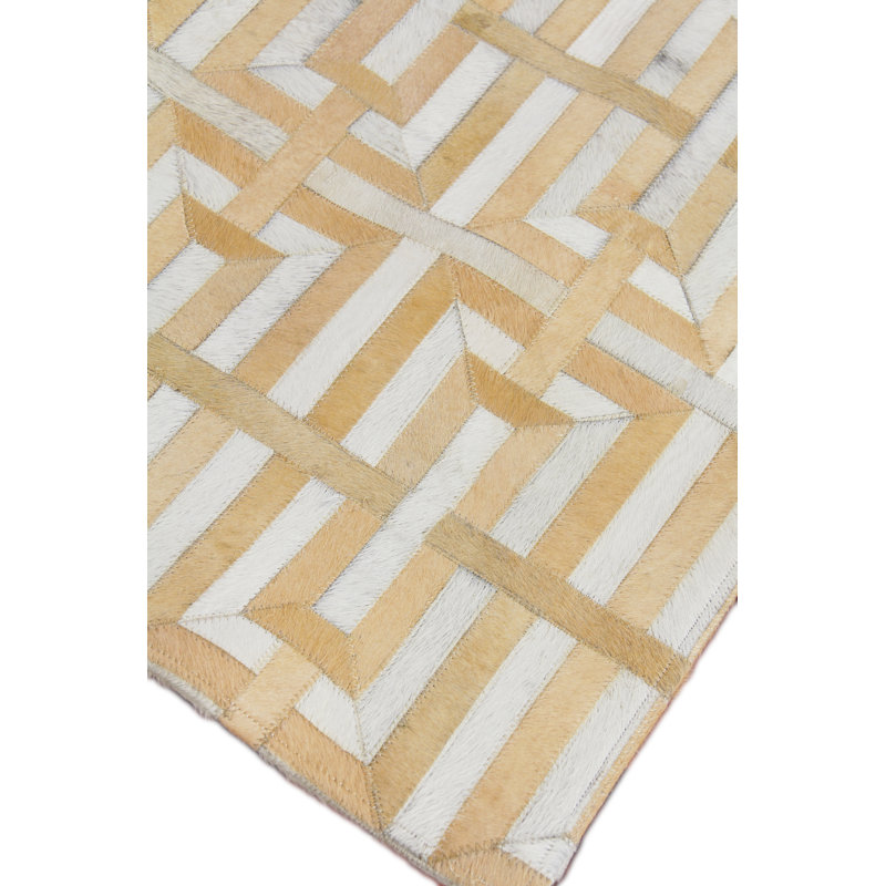 Natural Hide Cowhide Geometric Area Rug, Rectangle 8' x 11'