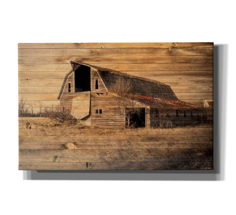 «Lost Farmstead On The Prairie 052» par Gordon Semmens, H 26 po x l 40 po x P 1,5 po