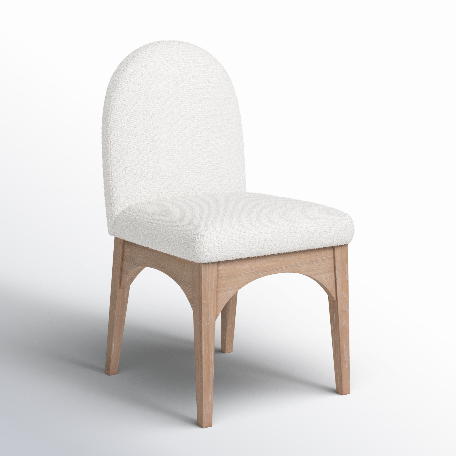 Waldorf Dining Chair, Cream Boucle, Natural