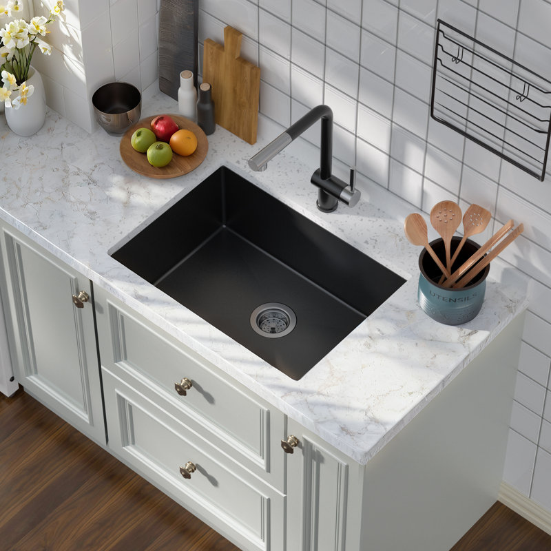 Évier de cuisine en acier inoxydable encastrable de L 25 po Polyfurniture