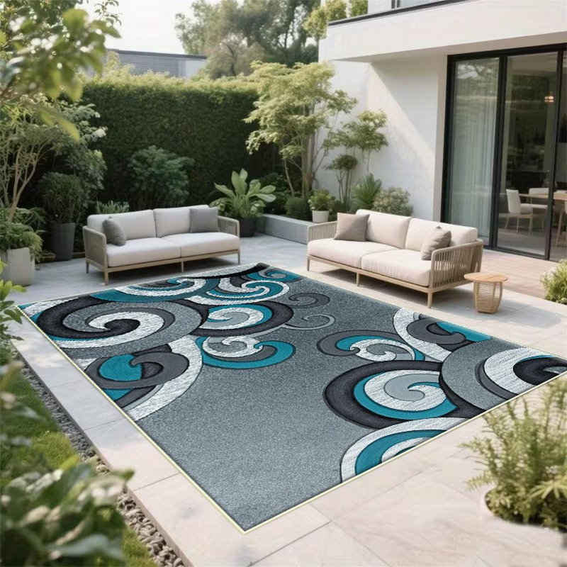 Swirl Pattern Area Rug, Soft And Lightweight, Suitable For All Seasons, Easy To Maintain And Easy To Clean, Machine Washable Carpet Floor Mat, Suitable For Living Room, Bedroom, Hallway, Balcony, Office, Room Decor, Home Decor, Outdoor Decor