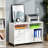 Printer Stand, Home Office Mobile Cabinet With Caster Wheels, 2 Locking Breaks and Drawer
