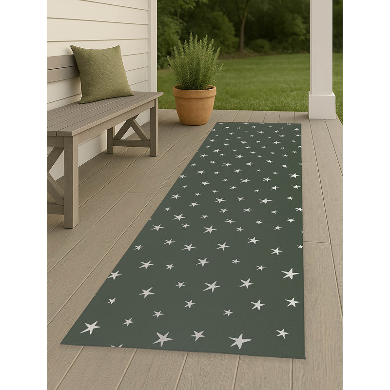 Starry Night Non-Slip Outdoor Rug, Runner 2'6" x 8'