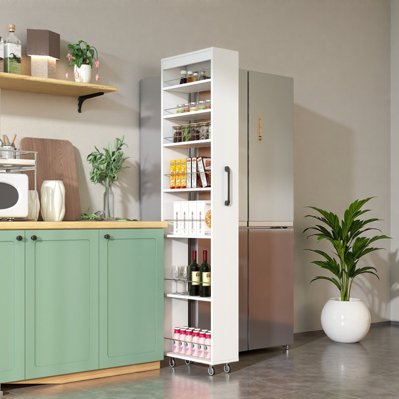 Étagère ouverte 7 côtés multi-fonctions avec rangement à un seul niveau pour la cuisine, le salon et les espaces étroits