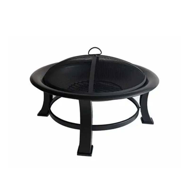Round Steel Wood Burning Fire Pit Table