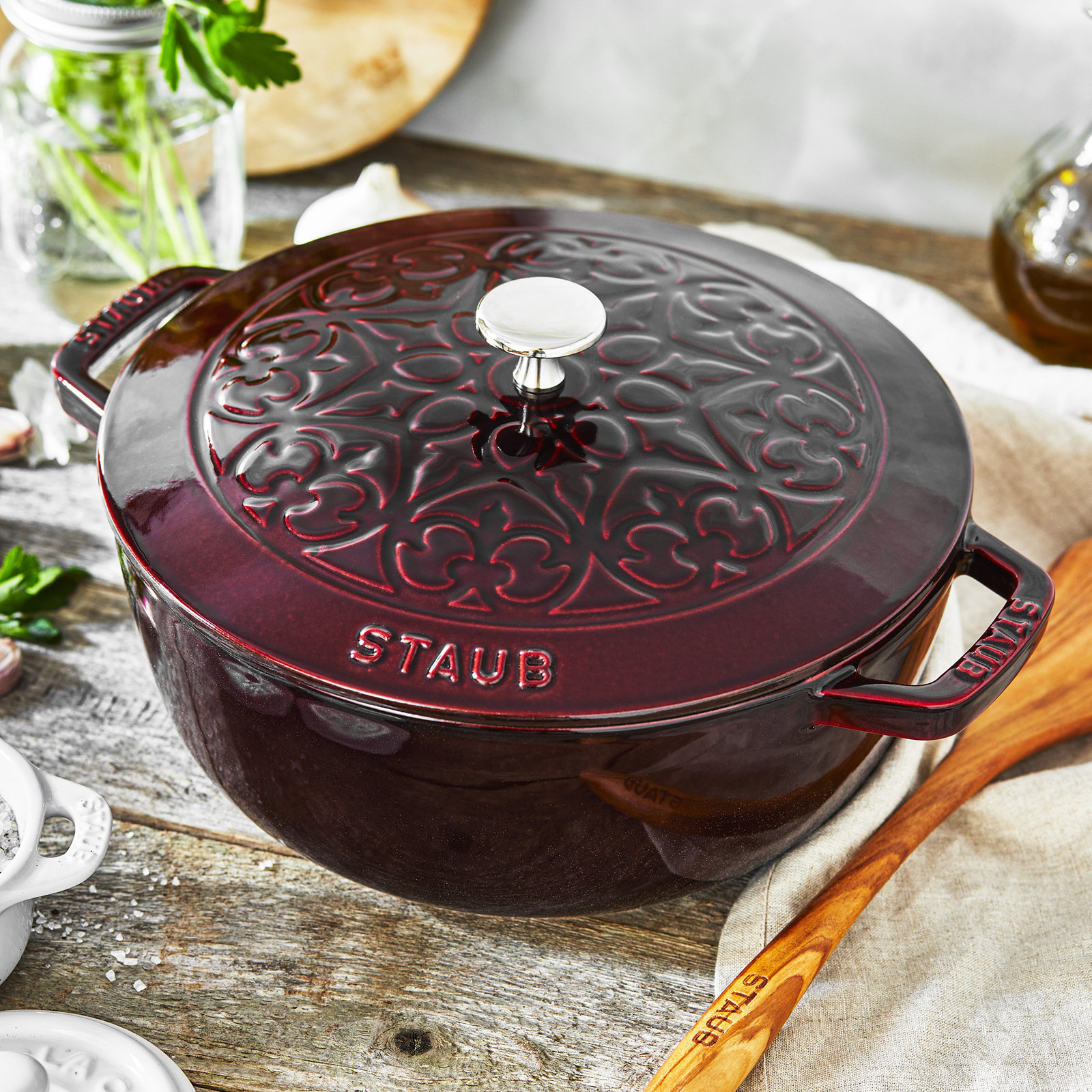 Enameled Cast Iron Braiser, Grenadine