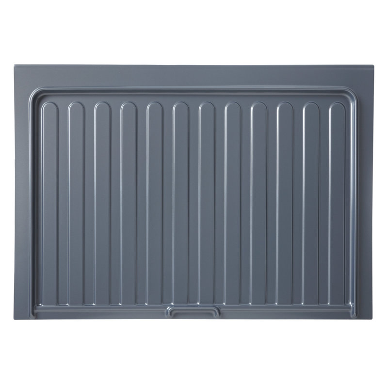 Silver Polymer Trim-to-Fit Drip Tray for 27" - 30" Vanity Sink Base Cabinets, 0.75" H x 28.5" W x 20.25" D, Silver