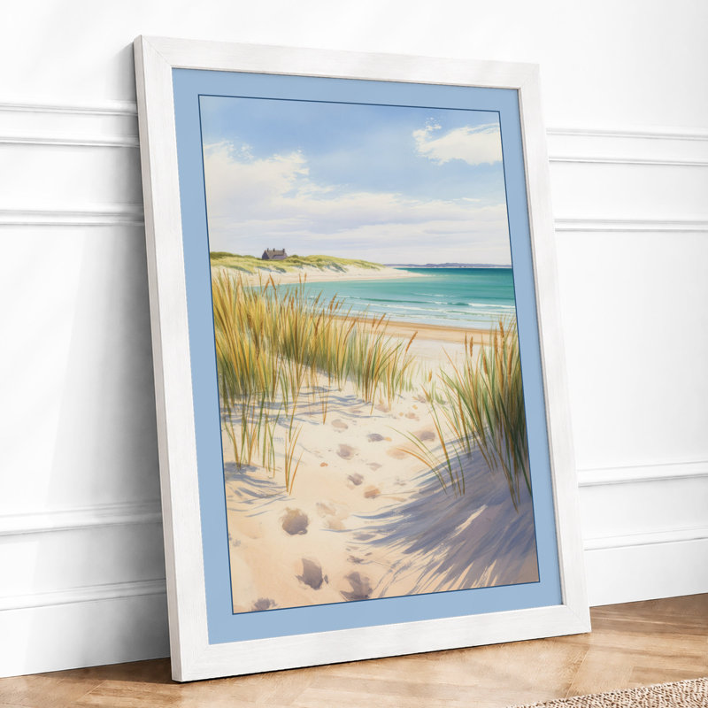 Quiet Shoreline Coastal - Framed Print, A4 - 29.7 x 21.0 cm, White