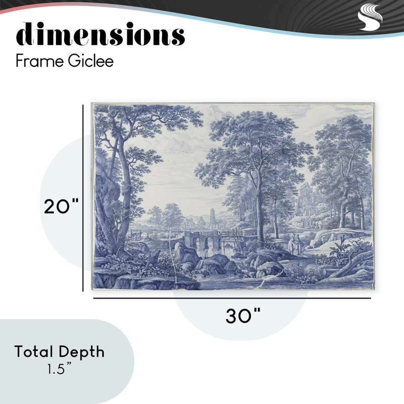 Toile vintage teintée bleue, design par Vintage Hustle, H 20 po x l 30 po