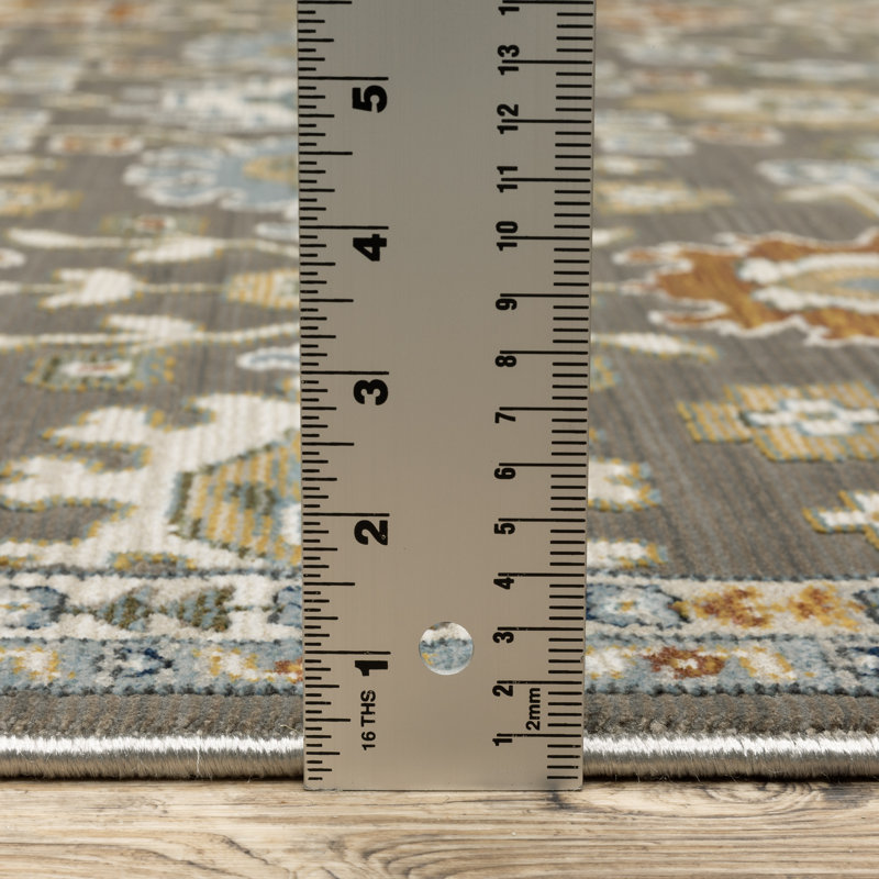 Eldyn Floral Oriental Grey/ Multi Area Rug, Rectangle 5'3" x 7'9"