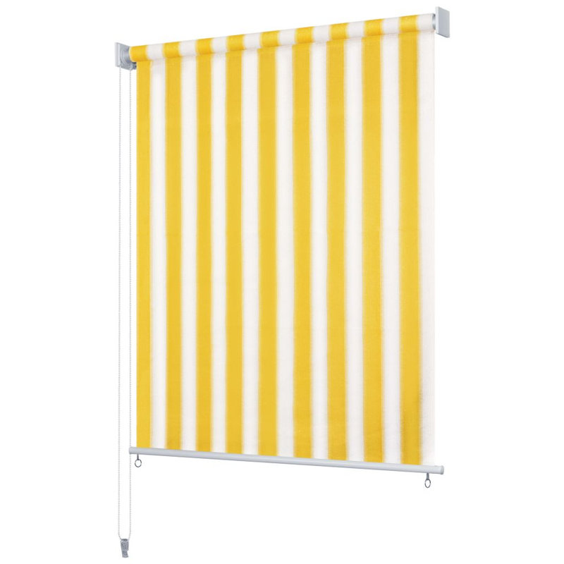 Room Darkening Roll-Up Blind, Yellow/White, 160cm W X 140cm L