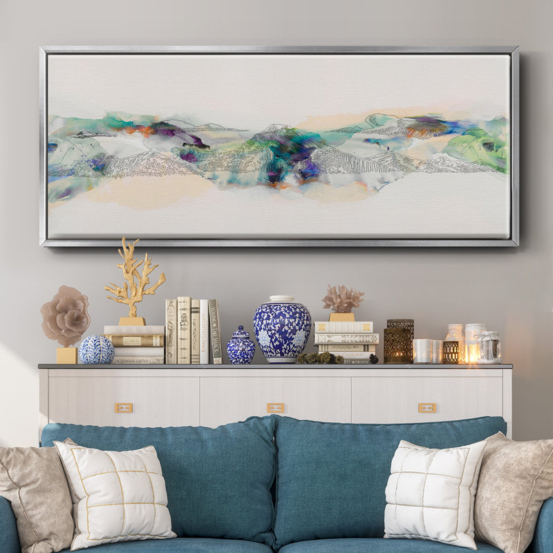 Abstract Mountain Range- Framed Canvas