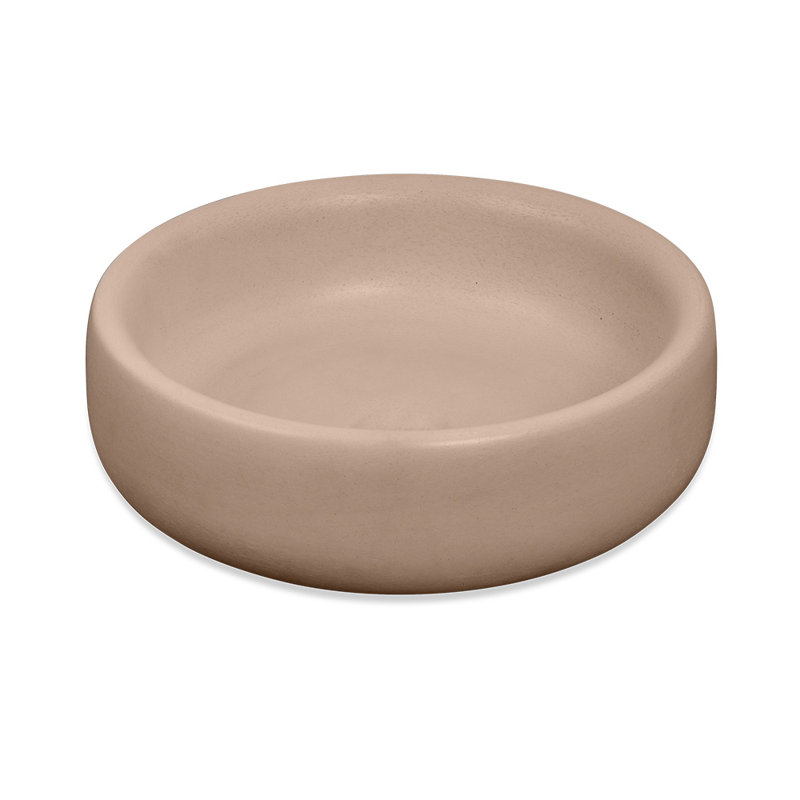 Newterra Handmade Circular Vessel Bathroom Sink, Clay
