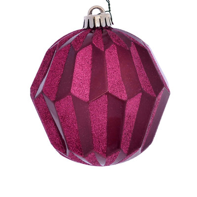 Glitter Faceted Ball Ornament