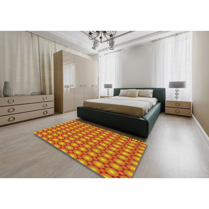 Tapis vert/brun à motifs Janes, Rectangle 5 pi x 7 pi