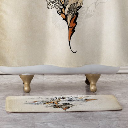 Tapis pour salle de bain floral