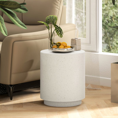 Lightweight Side Table, Appearance, Adjustable Feet, Cream White For Different Spaces Accent Table In White, Effect, And Handy, Feet Inside Kitchen