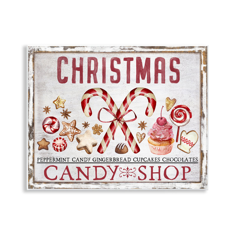 Art mural sur toile de Noël Candy Shop par Creatif Belle