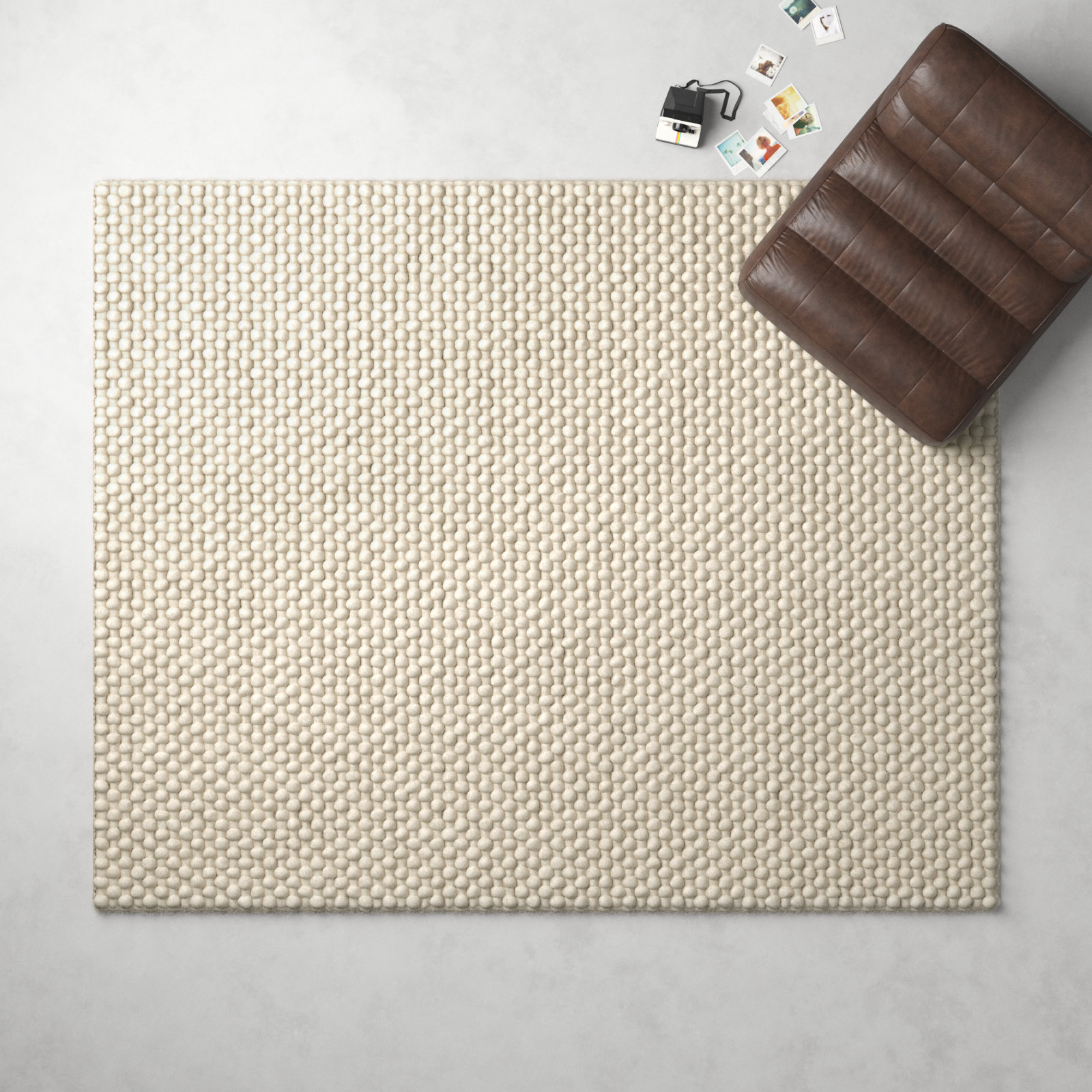 Hero Handmade Cream Rug, Rectangle 8' x 10'