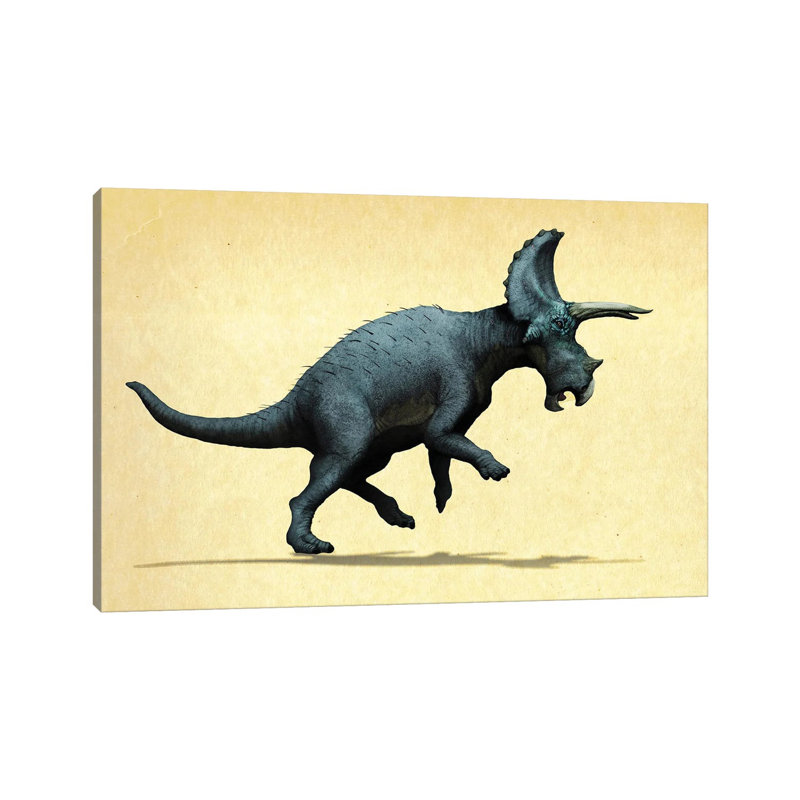 Lateral view of a Triceratops by Paulo Leite da Silva - Wrapped Canvas Graphic Art on Canvas, Wrapped Canvas
