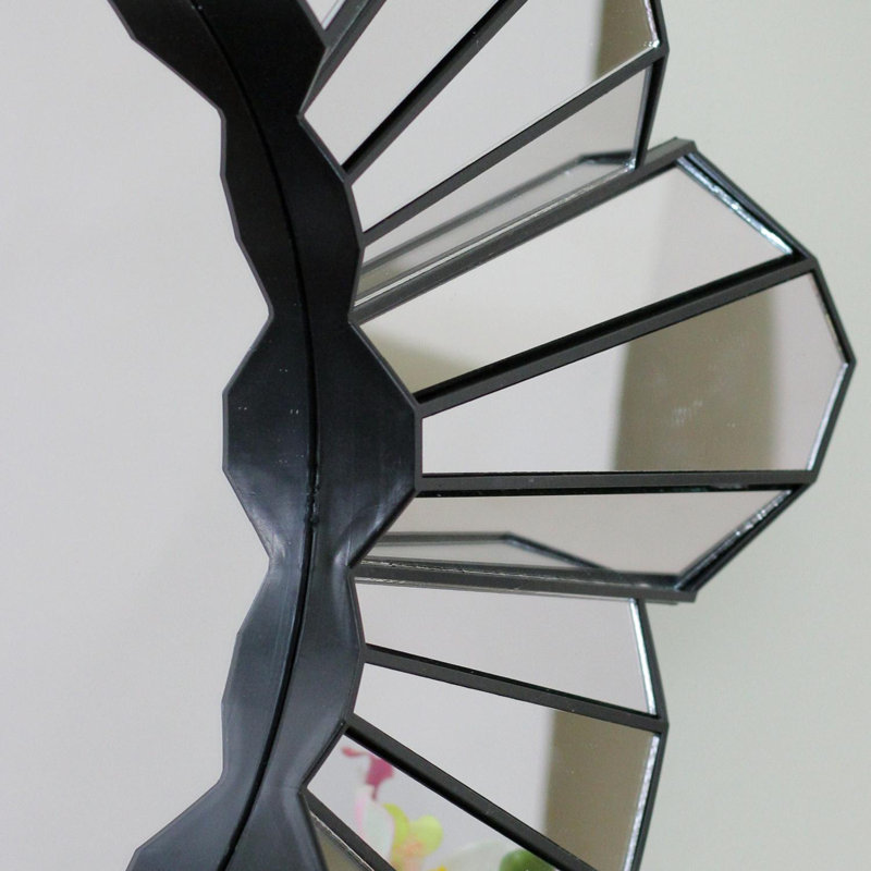 Miroir mural rond 25 po en verre Sunburst Wave