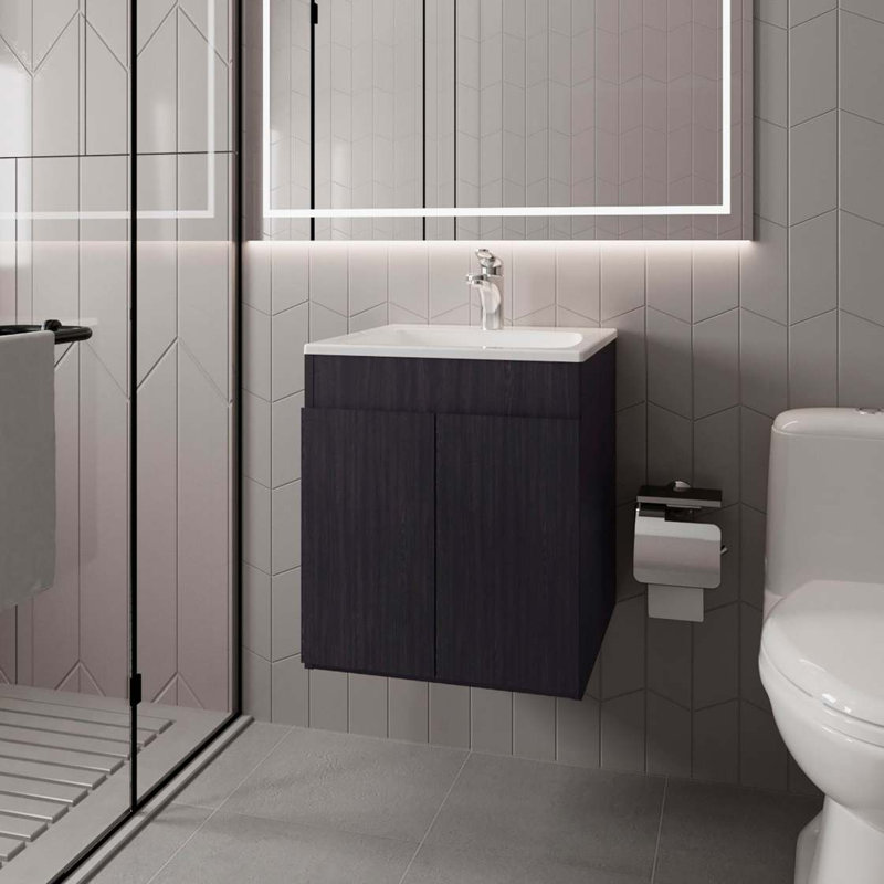 Meuble-lavabo avec deux portes Wengue, Wengé