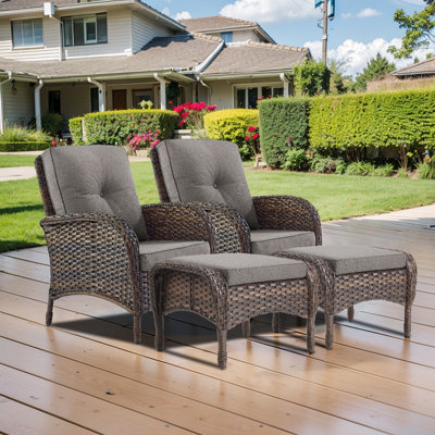 Gaetanino Outdoor Lounge Chair with Ottoman