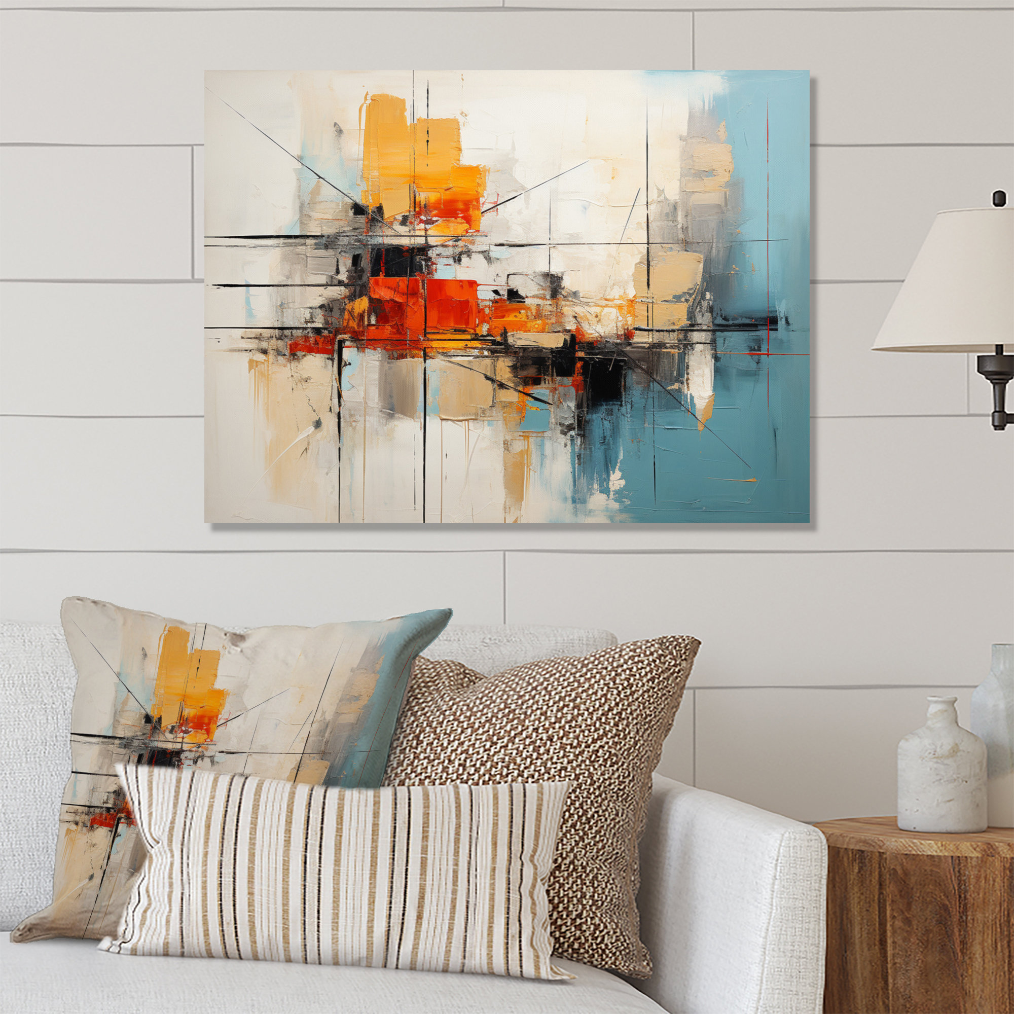 17 Stories Teal Orange Bold Energy IV - Unframed Print on Metal | Wayfair