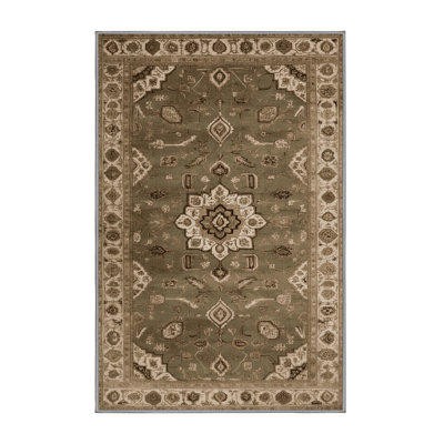 Tapis brun Tabriz lavable à la machine