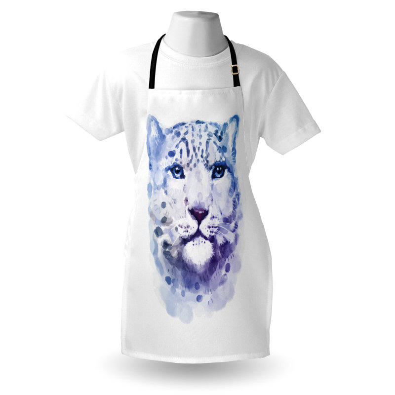 Tablier East Urban Home Animal unisexe, léopard, taille adulte, blanc violet