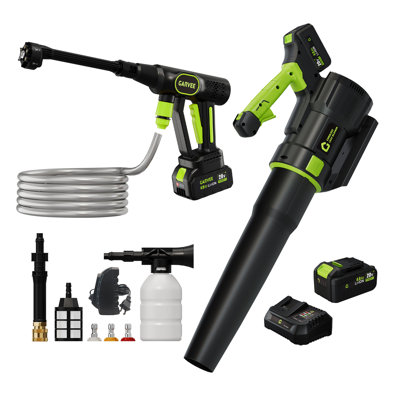 Cordless Cleaning Combo, 320 PSI Portable Pressure Washer & 750 CFM Leaf Blower Kit