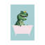 «Playful T Rex in Bathaign in Green» par Big Nose Work - impression d'art graphique-52535885-52535875-52535876