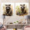 Ensemble de 2 reproductions sur toile de ratons laveurs Playful Explorer I - Raton laveur