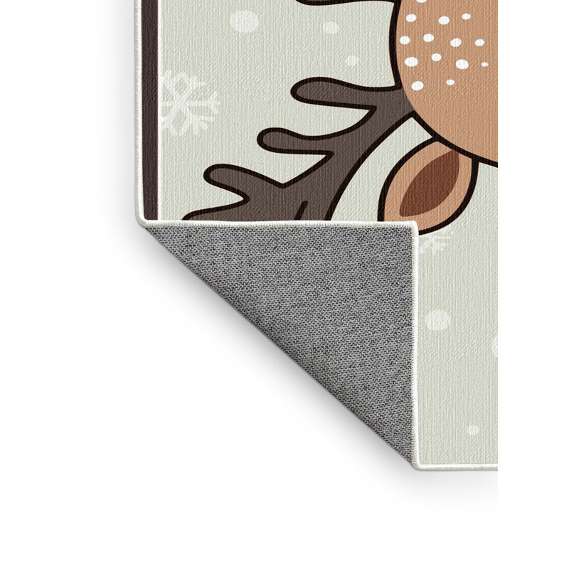 Tapis de vacances d'hiver de Noël lavable The Holiday Aisle®, Rectangle 7 pi x 9 pi