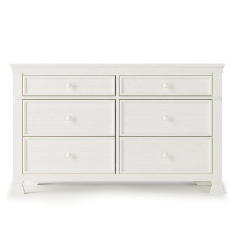 Legacy Westgate 56" Wide 6 - Drawer Solid Wood Double Dresser, Beige