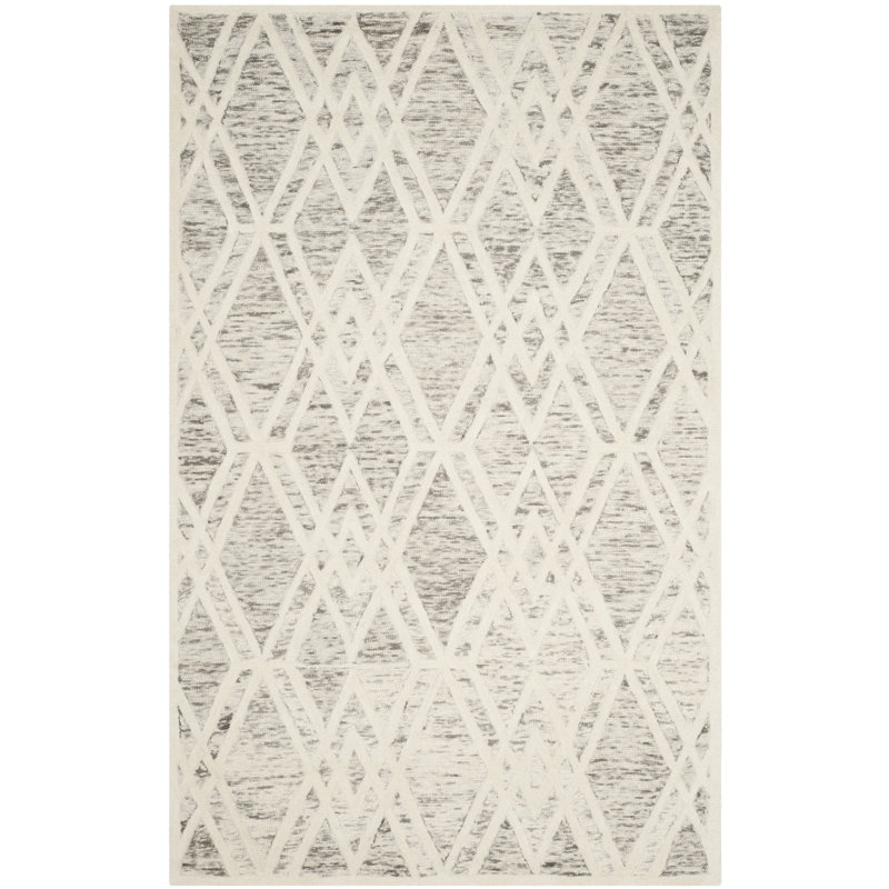 Tapis brun clair en laine touffeté à la main Ellicott, Rectangle 2 pi x 3 pi