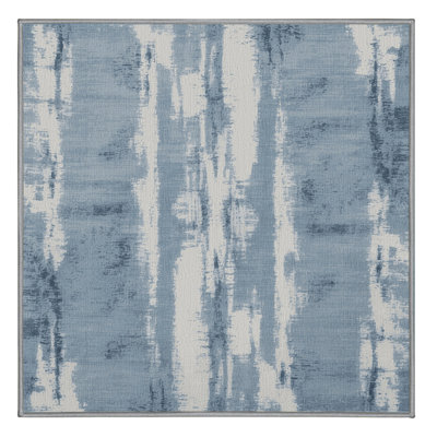 Machine Washable Abstract Gray Area Rug