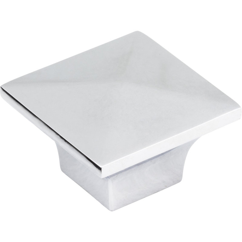 Cairo 1 1/4" Length Square Knob, Polished Chrome